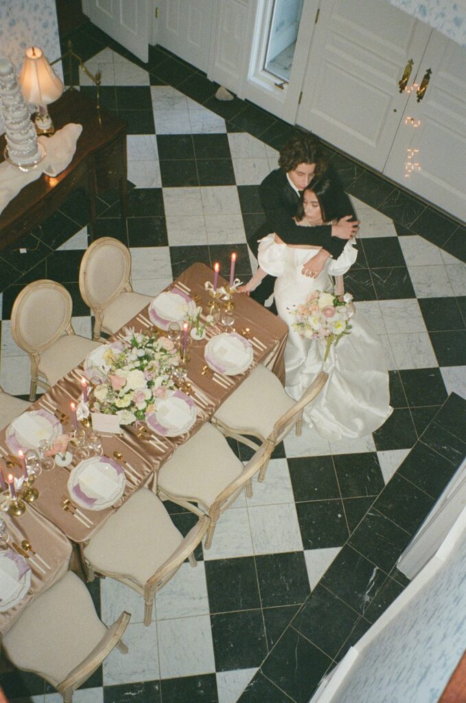 tablescape at a micro wedding in colorado